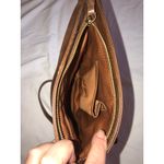 Estalon Brown Crossbody Leather Bag Outside Zip Pockets Gold Hardware Adjustable Photo 4