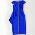 $1165 Roland Mouret Aldingham AsymmetricCrepe Peplum Blue Dress NET Photo 10