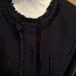 Daniel Cremieux Cremieux Women's Navy Blue Blazer Jacket Size 2‎ Fringe Textured Snaps Pockets Photo 2
