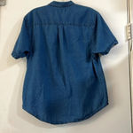 Madewell  Denim Chronicle Button-Down Short Sleeve Shirt Oversized Boxy Textured Photo 4