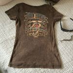 Bella stonewashed, Brown, cotton biker graphic T Photo 7