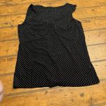 Dressbarn‎ Womens Tank Top Blouse Front Polka Dot Scoop Neck Black White L Size L Photo 2