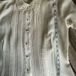 Laura Scott Vintage Lace Collar Cream Blouse Size 10 Photo 8