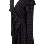 & Other Stories & Other Stories Paris Atelier Black Red Print Wrap Frill Long Sleeve Dress SZ 4 Photo 6