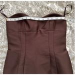 Escada Brown Satin Sleeveless Sweetheart Neckline Cocktail Dress IT 36 Photo 4