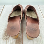 UGG  Vivica Genuine Leather Wood Sole Platform Clogs with Studs Sheepskin Lined Photo 13