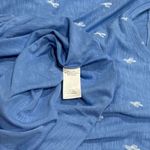 IZOD NEW  Blue and White Cacti Printed Tie Front Blouse Novelty Coastal Comfort L Photo 9