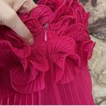 Commense Mesh Rosette Tube Pleat Short Dress size L Pink Size L Photo 5