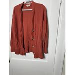 Loft  Orange Rust Burnt Orange Oversized Button Slouchy Cardigan Sweater MED Photo 1