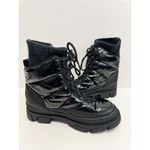Sam Edelman Boots Size 7.5 Black Lug Sole Tabitha Lace Up Round Toe Winter Boot Photo 5