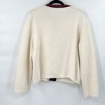 J.Crew Womens Cream Emilie Contrast Trim Ribbed Cardigan Size XXL Red Photo 3