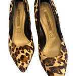 Buffalo London Leopard Print Hair Calf Pointed Stiletto Heels Size 8/38 Brown Photo 0