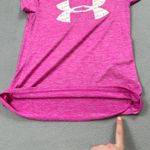 Under Armour  Shirt Pink Womens XS Heatgear Loose Fit Tee Top Short Sleeve Logo Photo 7