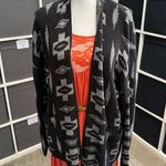 Rock & Roll Cowgirl Black and Gray Aztec Southwest Patterned Open Cardigan Photo 0