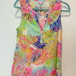 Lilly Pulitzer 100% Cotton Essie Seashell Roar of the Seas Print Tank Size Small Photo 1