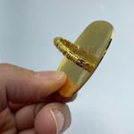 Vintage Cloisonné Flower Scarf Clip Brooch Gold Tone Red White Green Photo 4