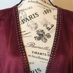 Premise 💛 NWT 💛 BOHEMIAN FAUX SUEDE LONG STUDDED VEST CRANBERRY COLOR SIZE MED. Photo 3