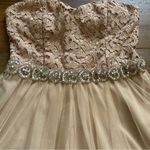 City Studios City Studio beige shimmer strapless prom cocktail dress size 5 Photo 3