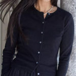 Lands' End  100% Cashmere Cardigan Sweater Size L Quiet Luxury Classic Photo 0