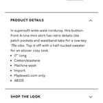 Madewell Corduroy A-Line mini Skirt Photo 3