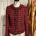EXPRESS Vintage Wool Tweed Textured Houndstooth Plaid print Buttons Preppy Tomboy Winter Fall Photo 1
