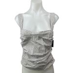 LIONESS NEW Cobain White Striped Sleeveless Corset Cami Camisole Tank Top Size M Photo 0