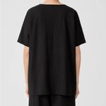 Eileen Fisher  Black Short Sleeve Loose Tunic Dolman Sleeve Crewneck Tee Shirt M Photo 4