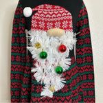 Born Famous Santa Crewneck Long Sleeves Sweater Dress, Sz Large Black Photo 3