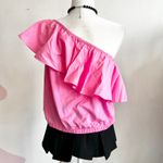 A New Day Pink One Shoulder‎ Ruffle Top, Coquette, Y2K, Soft Girl, Cottagecore, Medium Photo 2