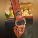 Valentina Black and Brown Shoulder Bag with Leather Handles Photo 2