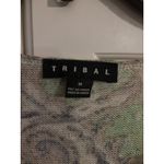 Tribal Women's Top Medium M Paisley Print 3/4 Sleeve Lightweight Blouse Tan Photo 2