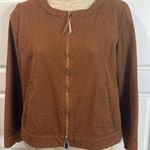 Marella cropper eyelit zip up jacket small Brown Photo 1