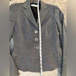 Tahari blazer jacket women’s size 2 petite gray plaid peplum flare fall jacket Photo 5