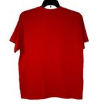 Gildan Christmas Holiday Womens Large Red T-Shirt Crew Neck Short Sleeve Stretch Photo 3