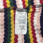 Nix & Nox Colorful Rainbow Striped Crochet Open Cardigan Duster Oversized Large Red Photo 4