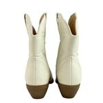 Stylish S White Pointed Toe Stitched Western Cowboy Ankle Boots Booties Size 6.5 Photo 2