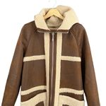 Avec Les Filles Women’s Reversible Faux Shearling Hooded Coat Brown Tan Size S Photo 2