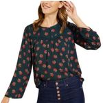 Loft Pink Smocked Blouse with Peter Pan Collar Photo 9