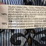 ZARA Trafaluc Blue Striped Eyelet Embroidered Top Long Tie Balloon Sleeve Sz M Photo 9