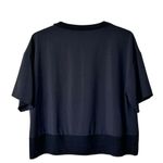 Athleta  M Zephyr Crop Black T-Shirt Short Sleeves Oversized Lightweight Photo 2