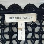 Rebecca Taylor  Black Crochet Lace Crop Top Size 2 Small Photo 8