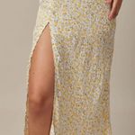 Rihoas Yellow Round Neck Floral Midi Dress Size L Photo 1