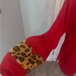 Funny Christmas Party Tee Santa I Can Explain Leopard Cuffs Festive Casual L Red Size L Photo 3