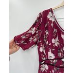 La Maison Talulah Cannes Burgundy Floral Print One Shoulder Midi Dress Size M Red Size M Photo 4