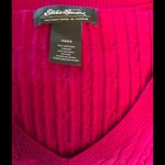 Eddie Bauer Red /Raspberry Vneck sweater top size medium Photo 1