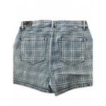 Tractr High Rise Plaid Denim Shorts 4/27 Blue Photo 1