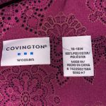 Covington  purple ruffle sleeve Diamond button floral pattern button down blouse Photo 8