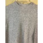 Loft Wool Blend Gray Tie Bottom Mock Neck Sweater Size Small Photo 2