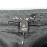 Banana Republic  | NWT | 0 | Black Faux Leather Perforated Lined Chino Shorts Photo 3