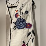 Free People  $248 Bo Embroidery Bohemian Floral Mexican White Midi Dress Festival Photo 6